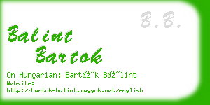 balint bartok business card