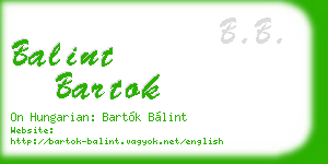 balint bartok business card